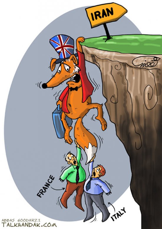 کاریکاتور,گودرزی,تلخندک,عباس,انگلیس,روباه,پیر,آویزون,ایران,آلمان,لهستان,سفیر,سفارت,خانه,اخراج,خطر,صخره,ترس,سیاسی,ایتالیا,الثعلب,iran