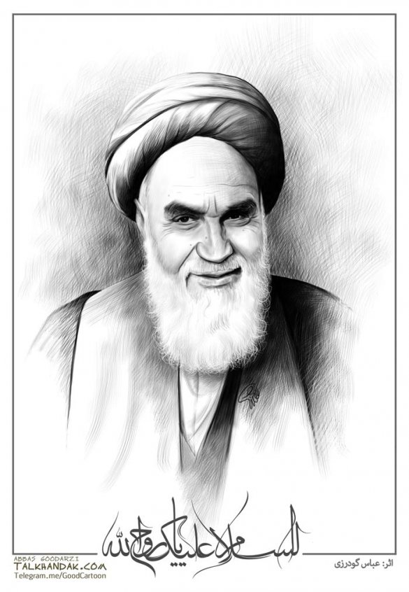 imam-khomeini,طراحی,چهره,امام,خمینی,نقاشی,عکس,باکیفیت,رحلت امام,عباس گودرزی,گودرزی,کاریکاتور,انقلابی